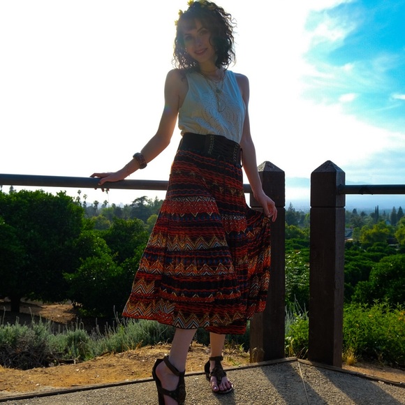 Boho skirt with belt - Picture 5 of 5